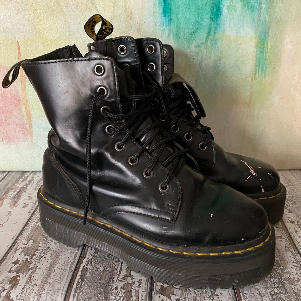 RESOLD♦️DOC MARTENS Jadon Boots in Hipster Paint Splattered Condition